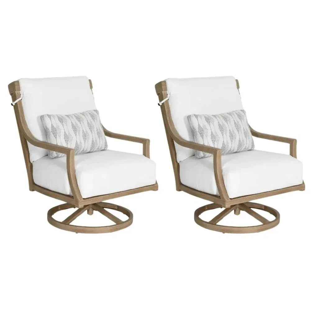 Castelle Nicoya High Back Swivel Rocking Lounge Chair with Sunbrella Cushions