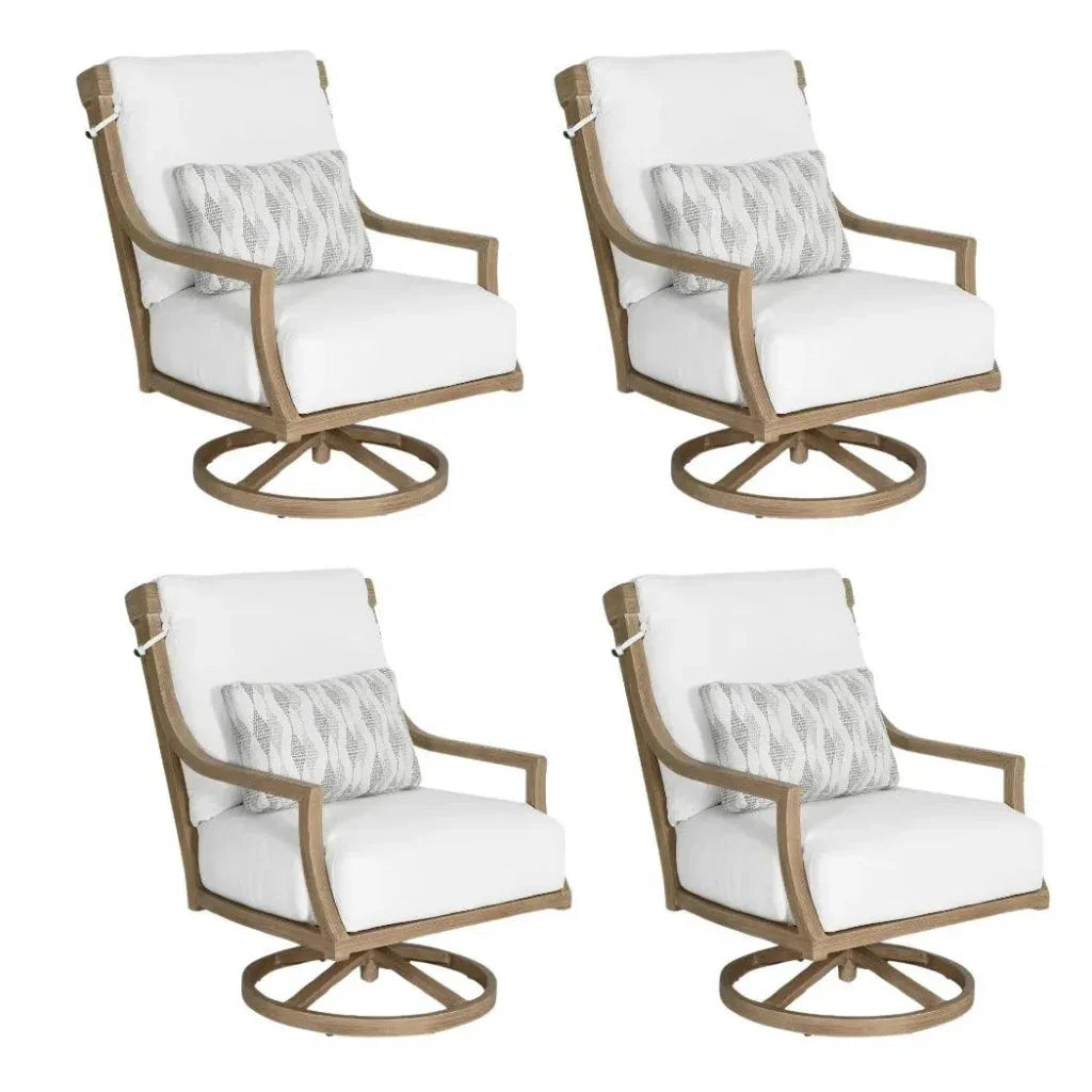 Castelle Nicoya High Back Swivel Rocking Lounge Chair with Sunbrella Cushions