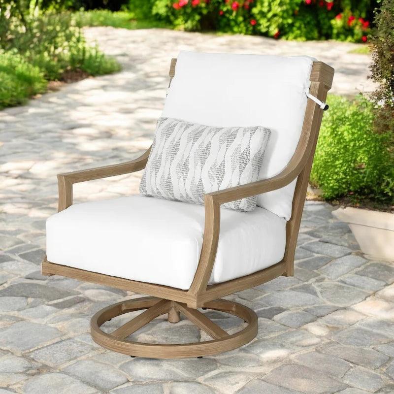 Castelle Nicoya High Back Swivel Rocking Lounge Chair with Sunbrella Cushions