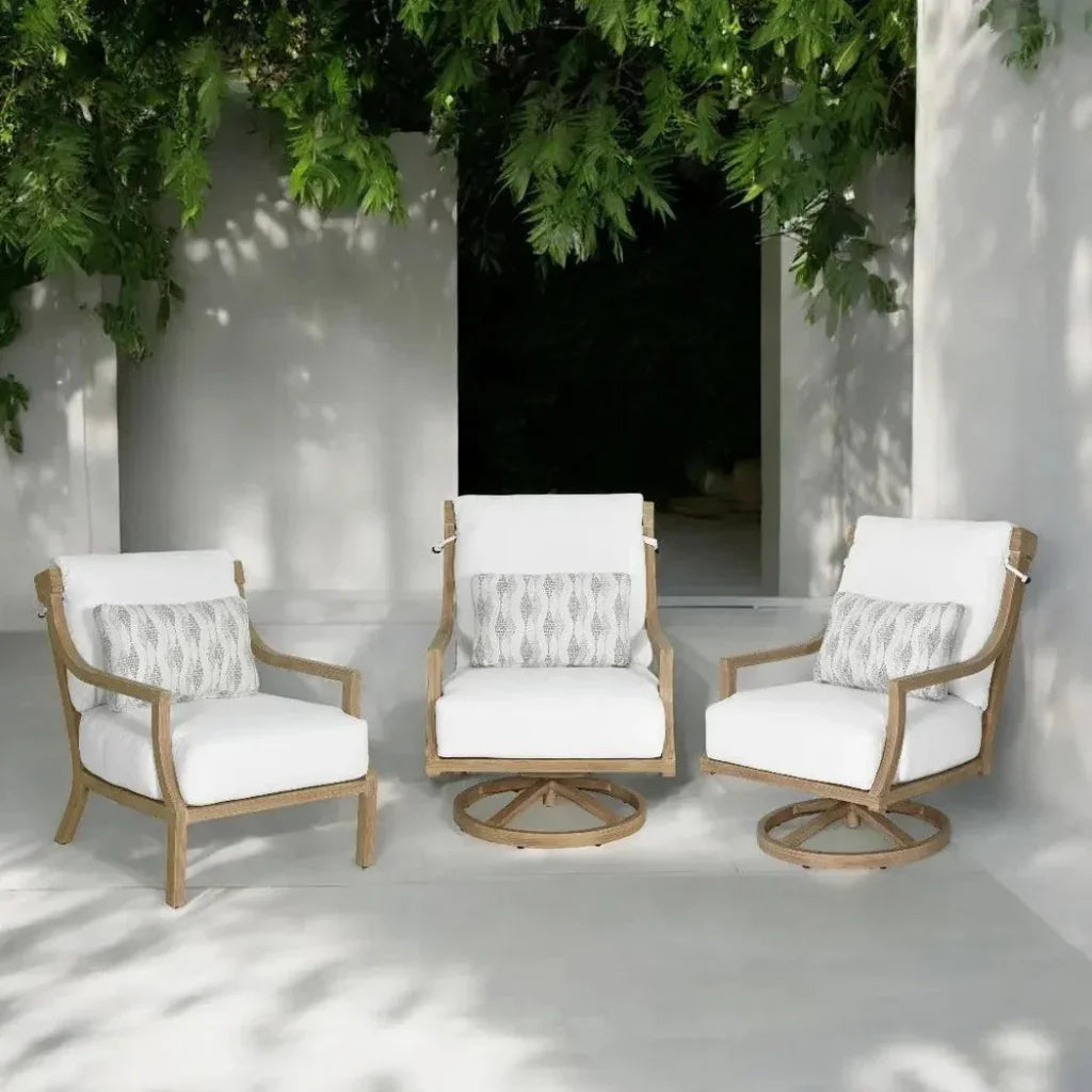Castelle Nicoya High Back Swivel Rocking Lounge Chair with Sunbrella Cushions