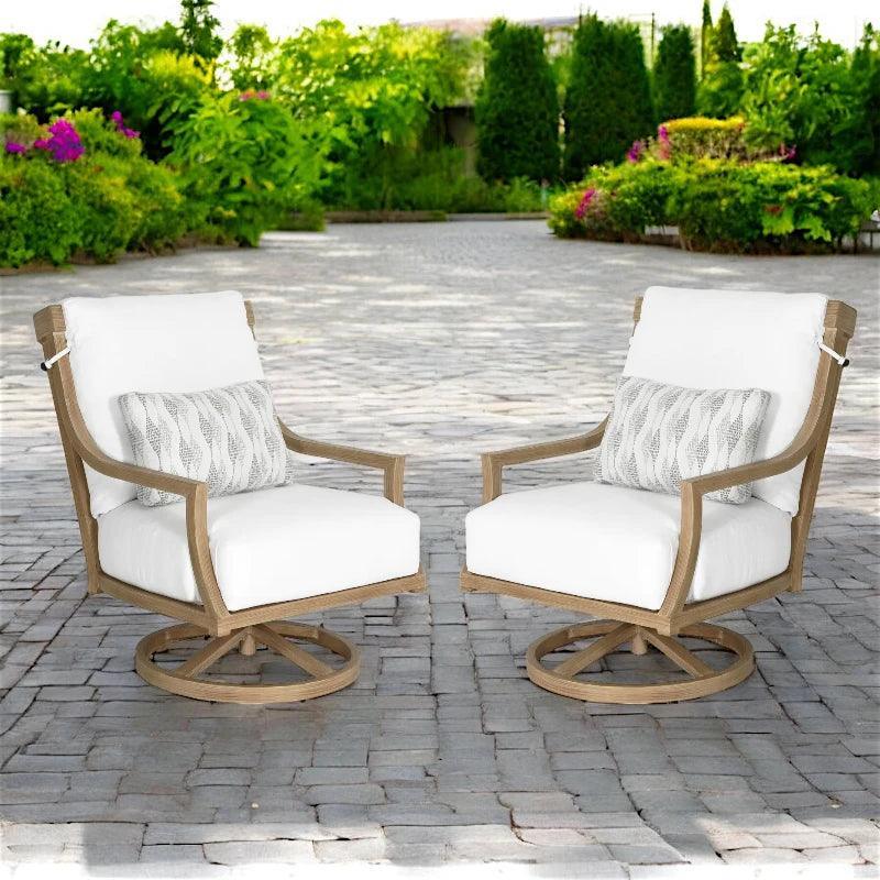 Castelle Nicoya High Back Swivel Rocking Lounge Chair with Sunbrella Cushions