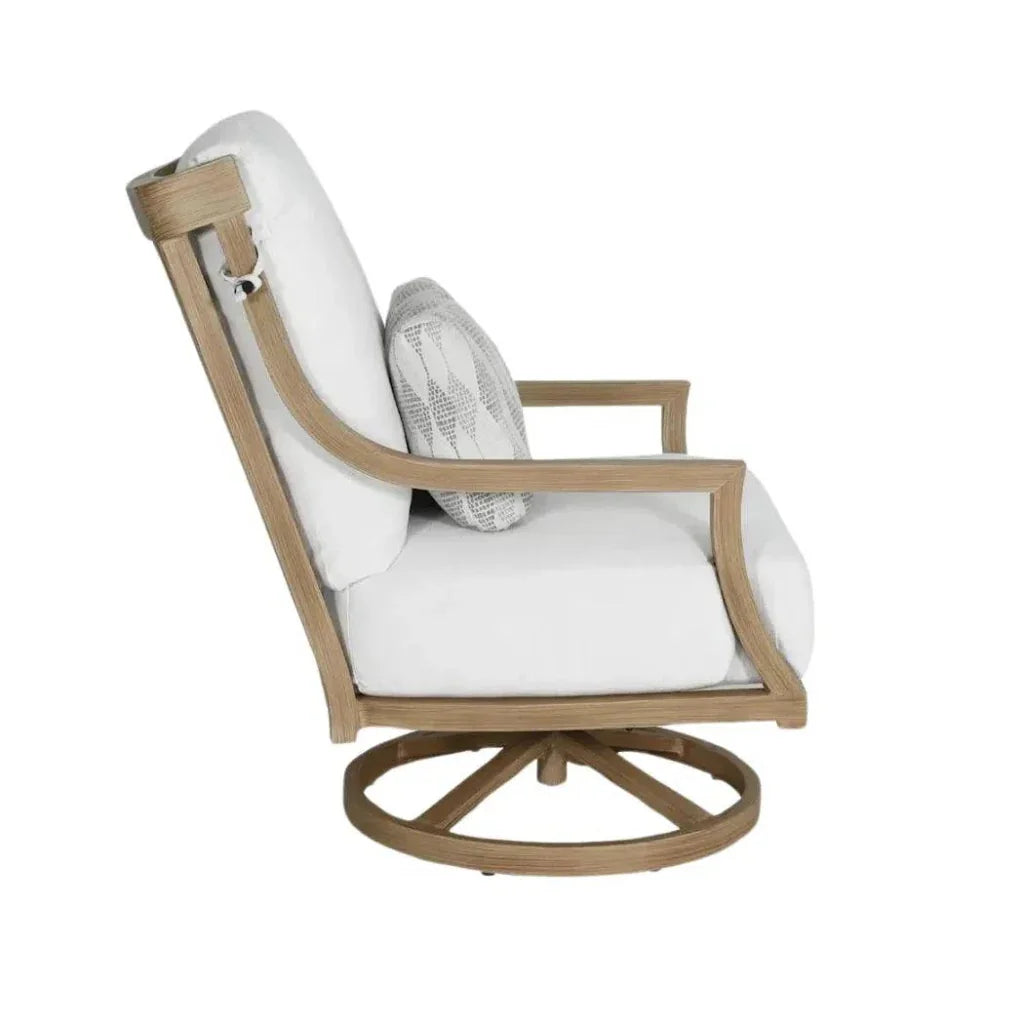 Castelle Nicoya High Back Swivel Rocking Lounge Chair with Sunbrella Cushions