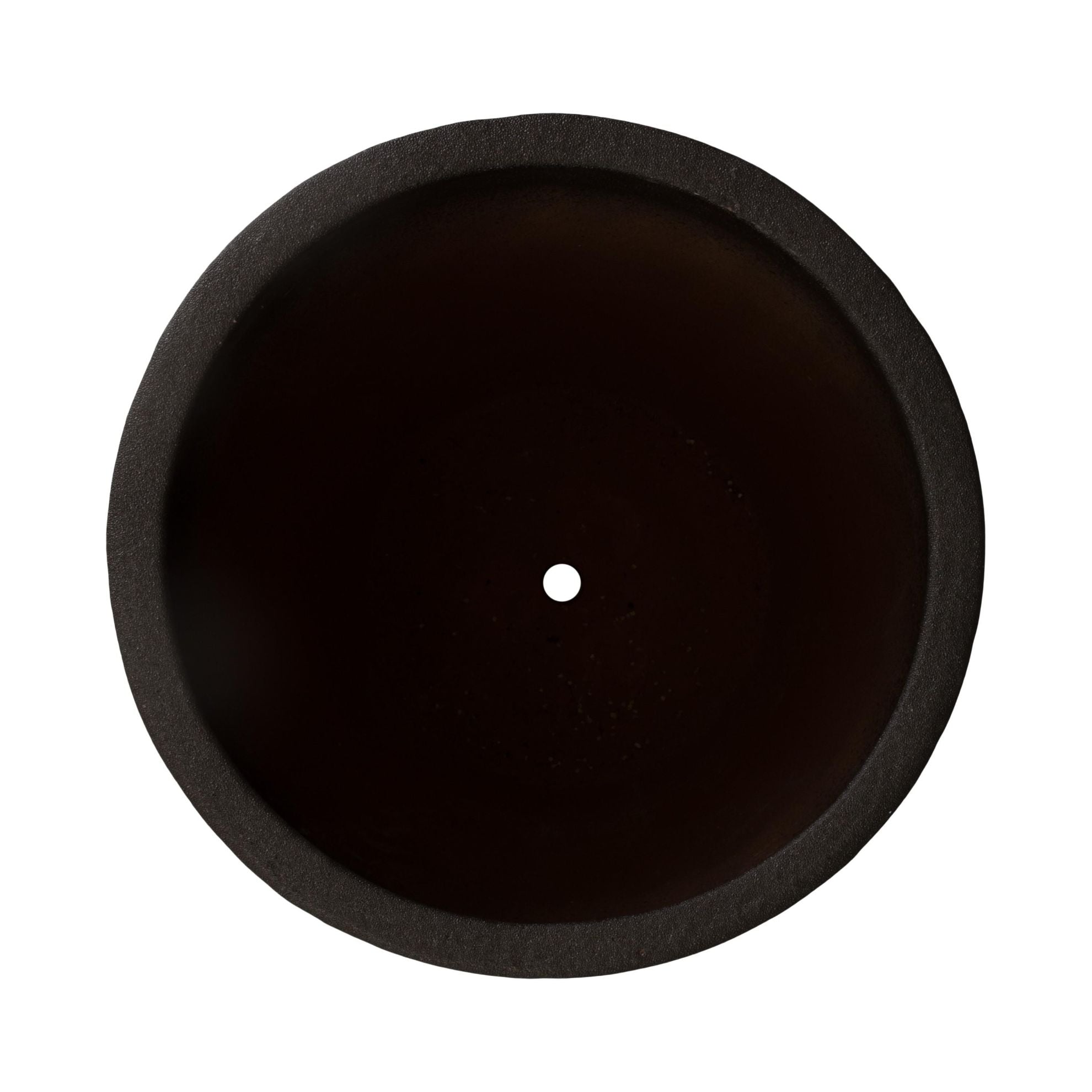 Emissary Notch Matte Black Ceramic Outdoor Planter