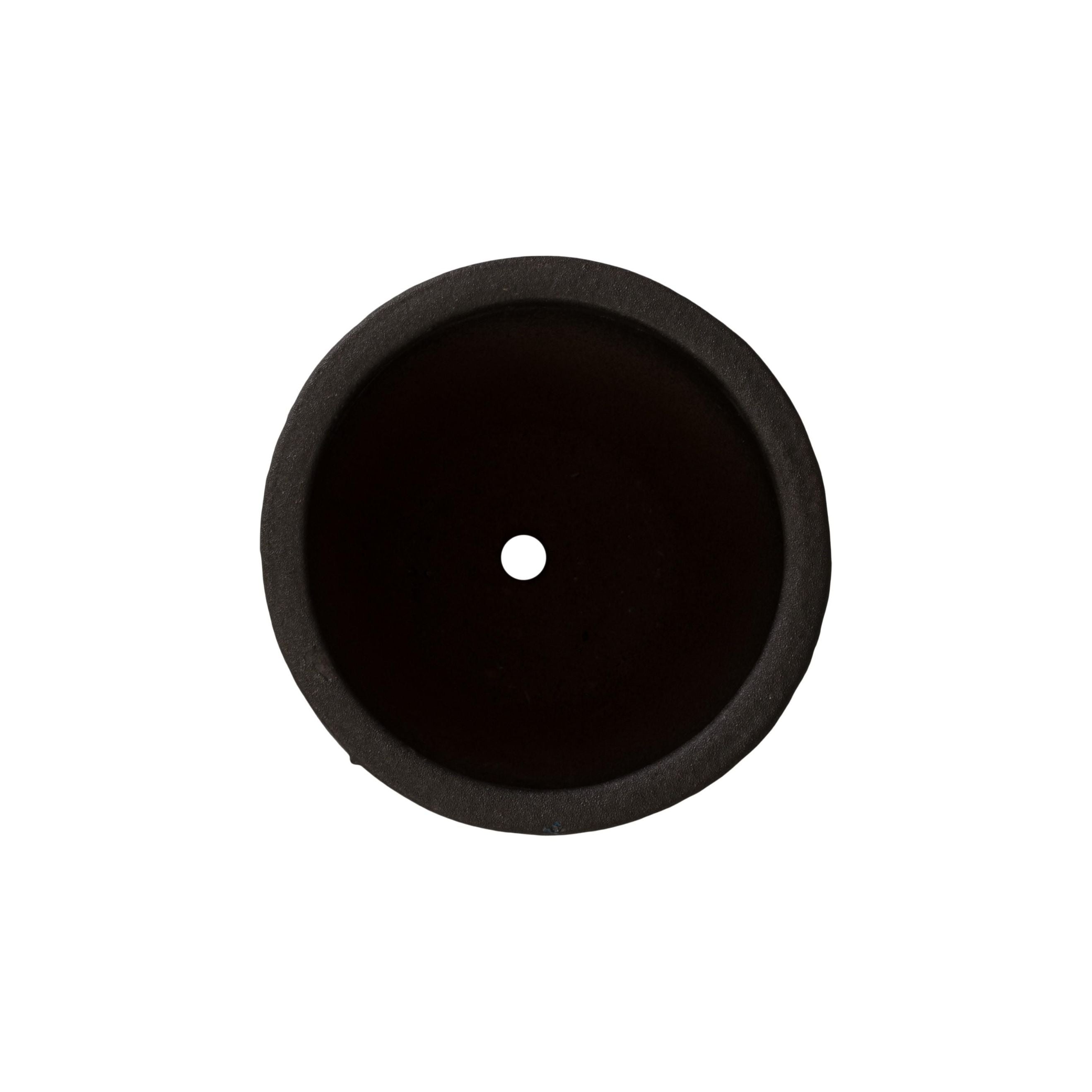 Emissary Notch Matte Black Ceramic Outdoor Planter