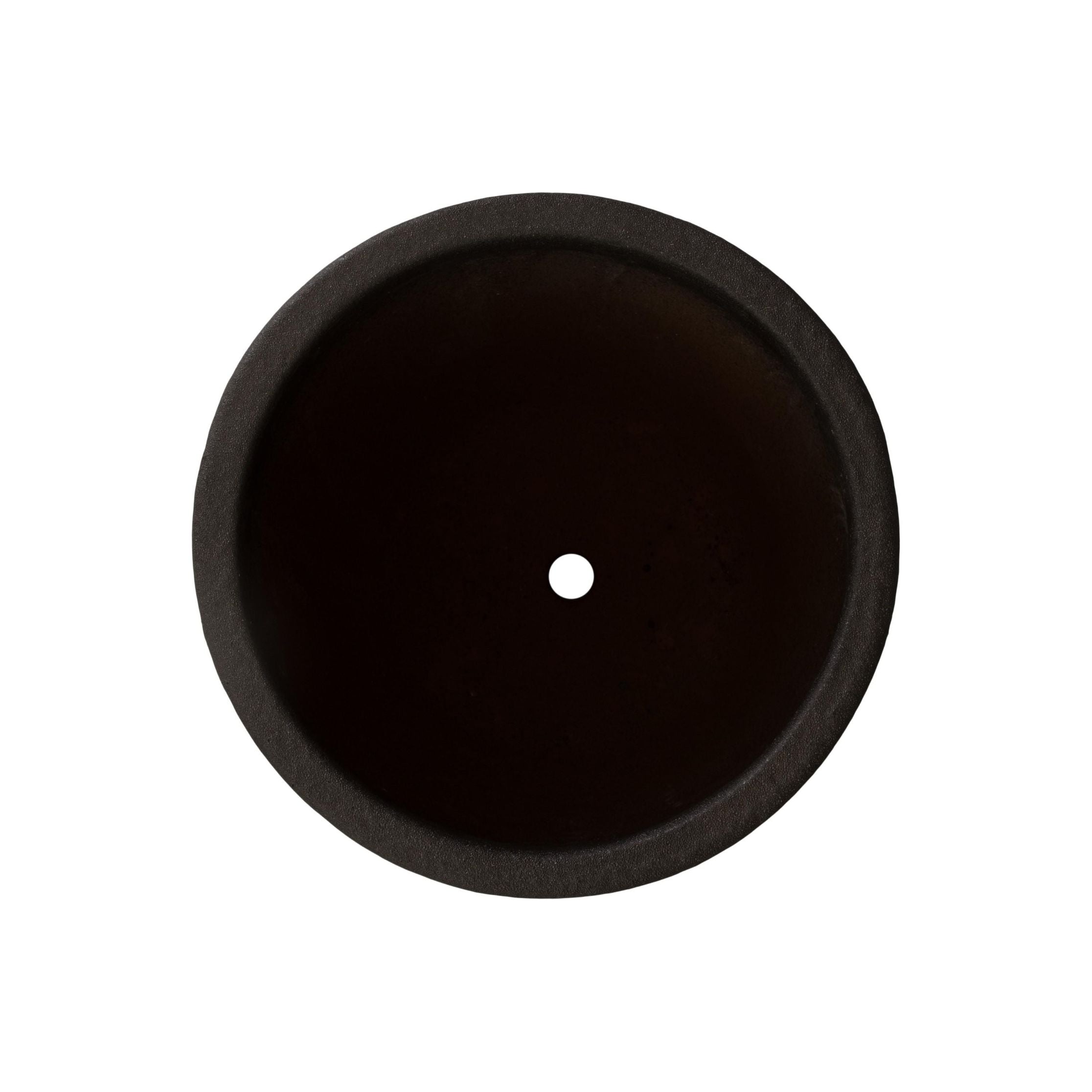 Emissary Notch Matte Black Ceramic Outdoor Planter