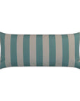 Cafe Stripe Aqua Outdoor Lumbar Pillow