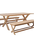 Oakville 3-Piece Rectangular Teak Outdoor Picnic Dining Set