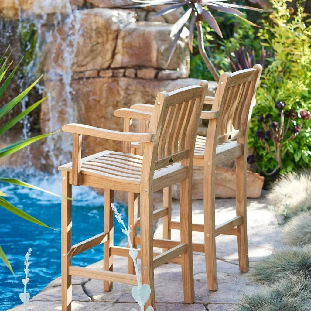 HiTeak Oasis Teak Outdoor Bar Chair Sustainable