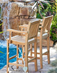 HiTeak Oasis Teak Outdoor Bar Chair Sustainable