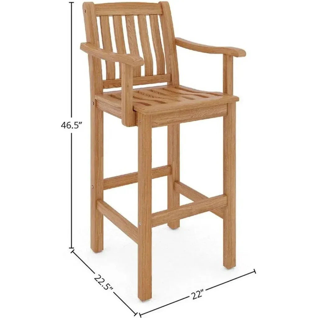 HiTeak Oasis Teak Outdoor Bar Chair Sustainable