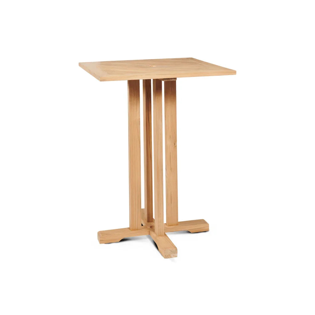 HiTeak Oasis Teak Patio Square Bar Height Dining Set 3PC