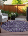 Addison Rugs Ocean Ripples Purple Washable Indoor-Outdoor Rug