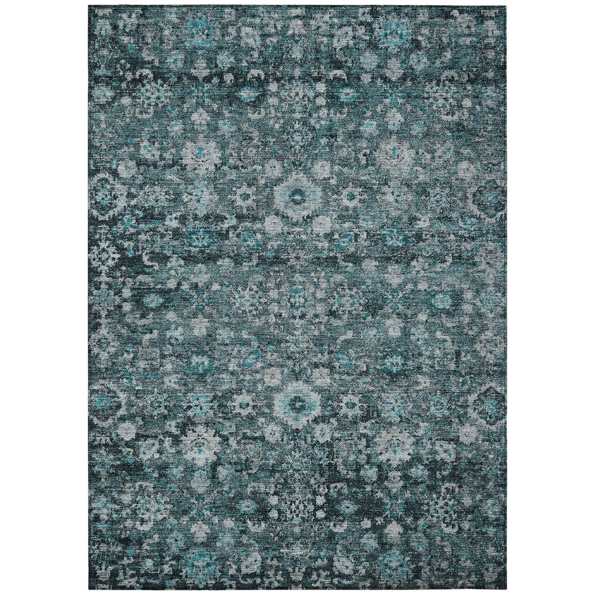 Addison Rugs Ocean Ripples Teal Washable Indoor-Outdoor Rug