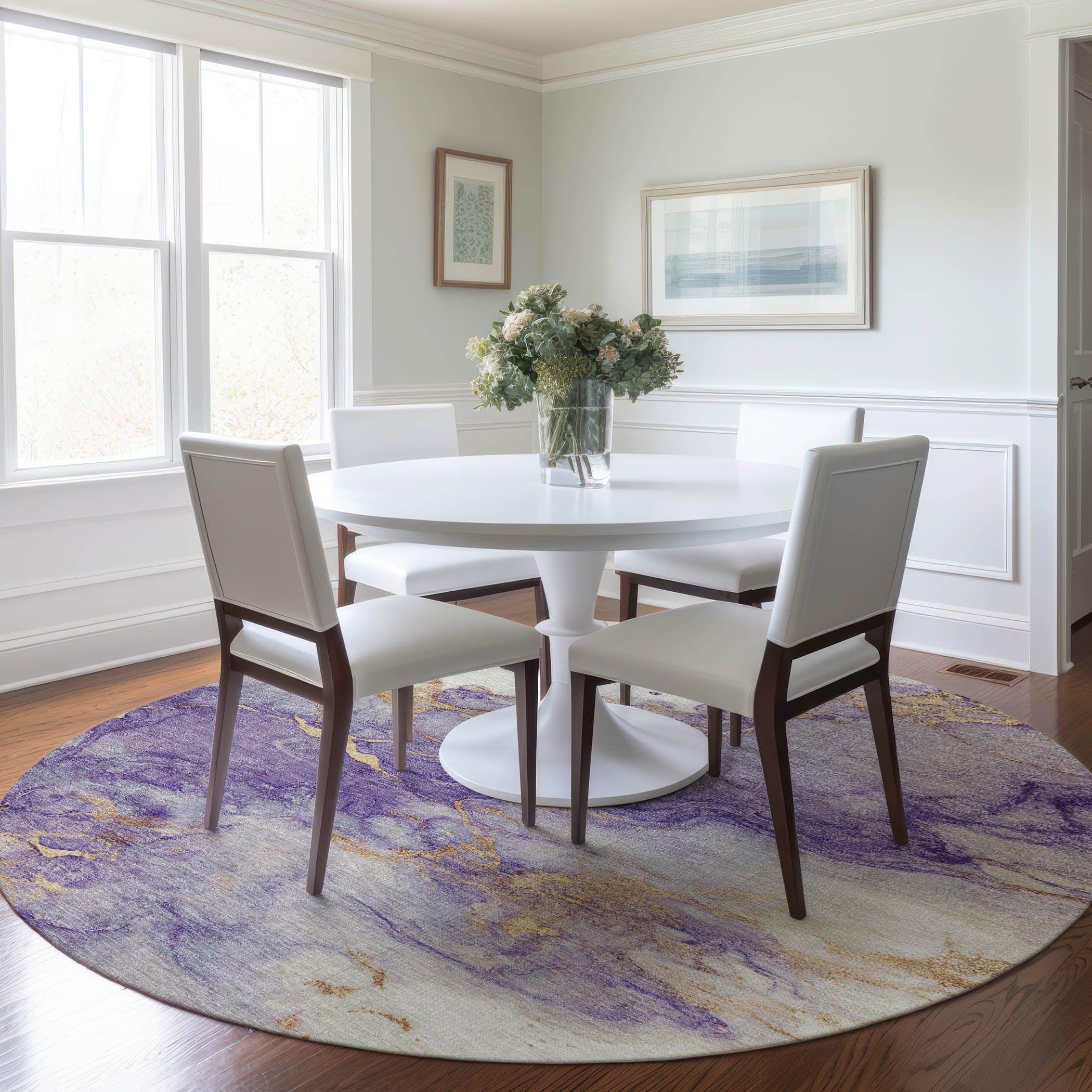 Addison Rugs Oelara Purple Washable Indoor-Outdoor Rug