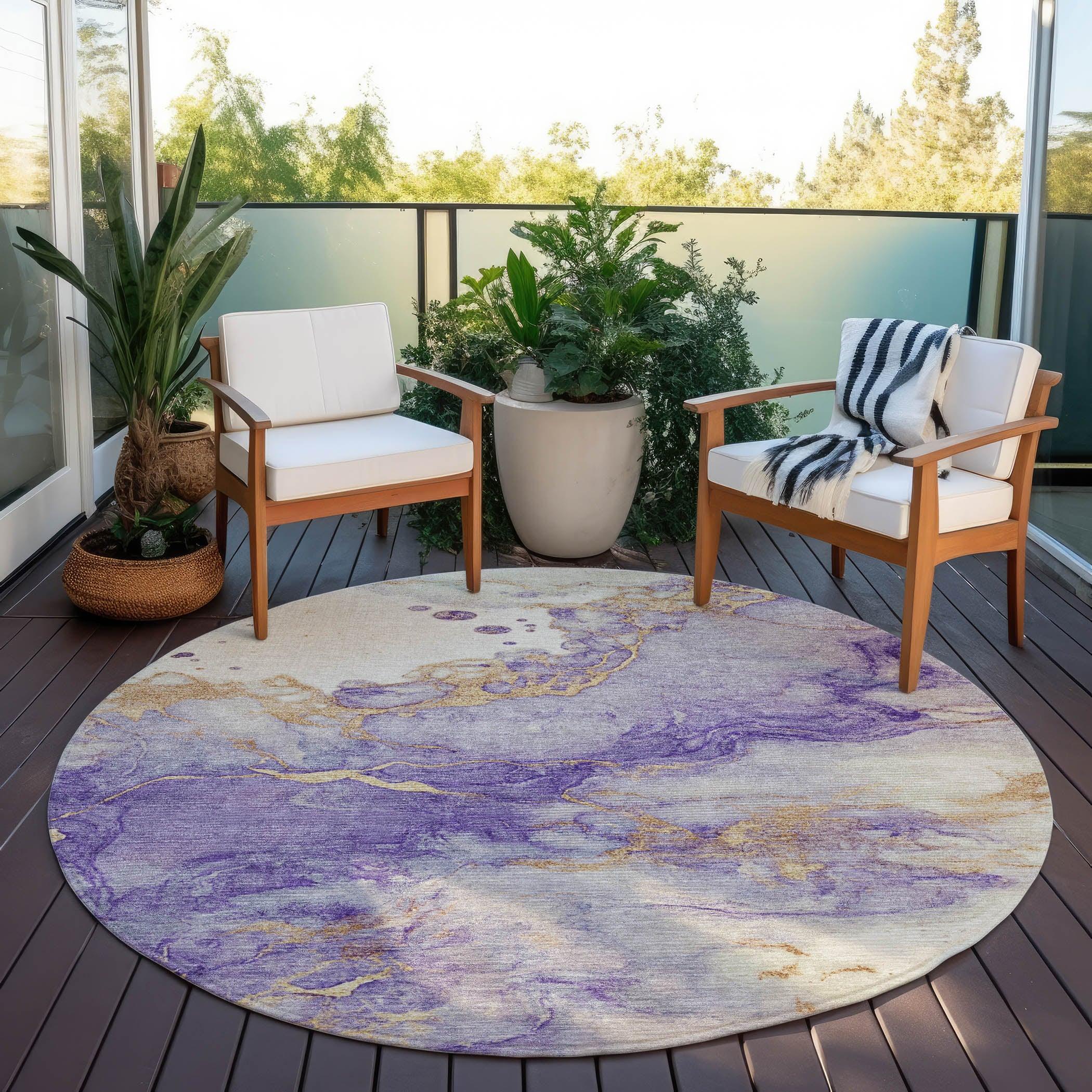 Addison Rugs Oelara Purple Washable Indoor-Outdoor Rug