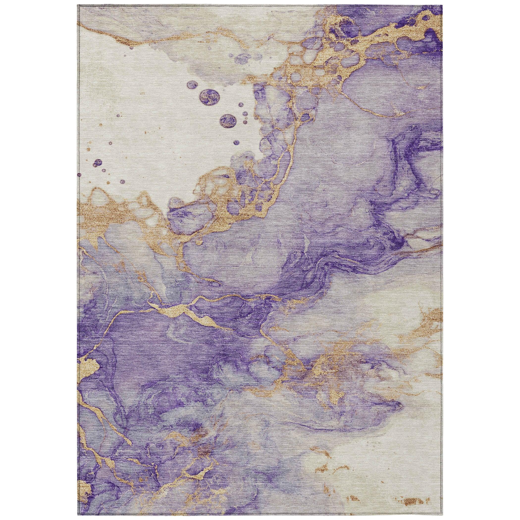 Addison Rugs Oelara Purple Washable Indoor-Outdoor Rug