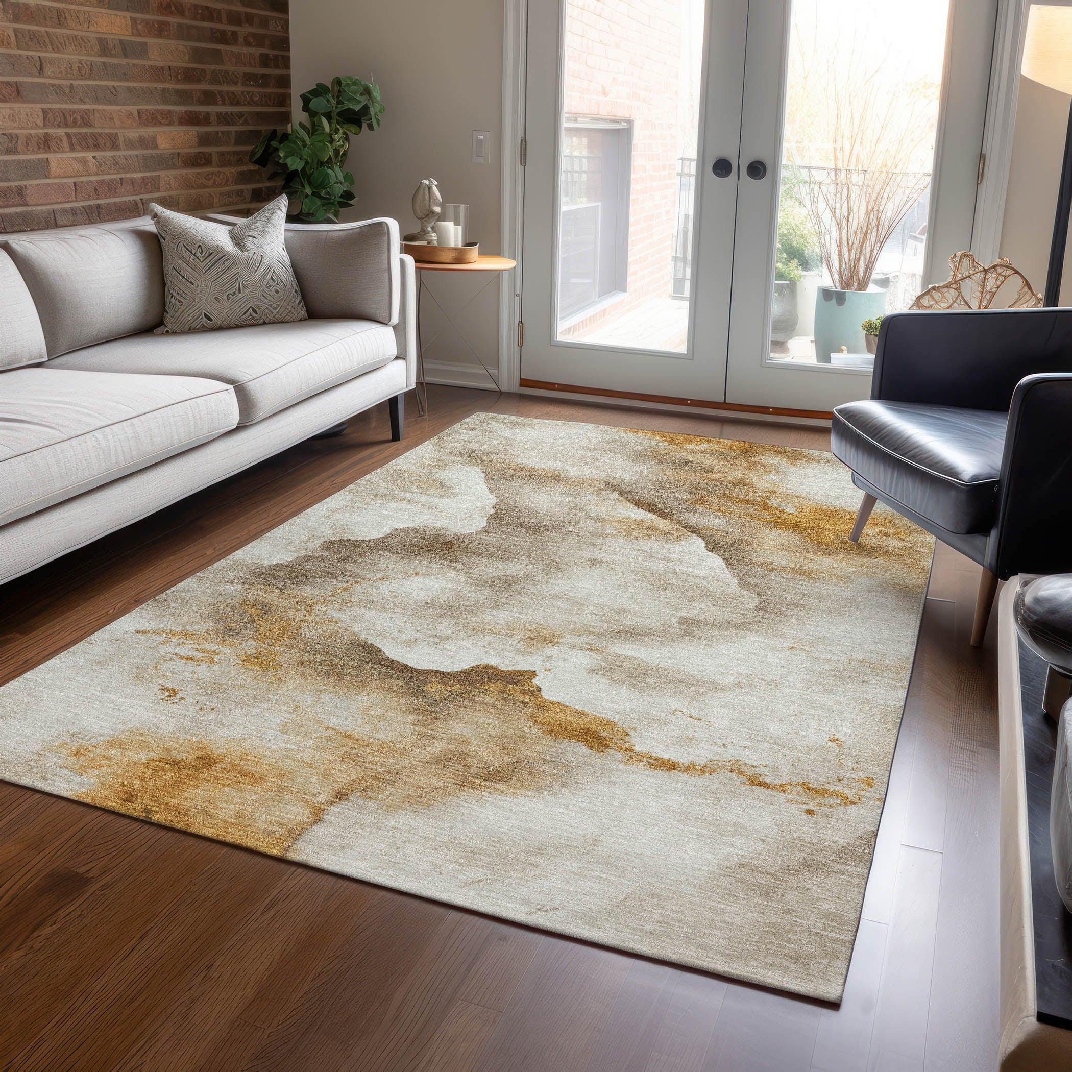 Addison Rugs Oelas Brown Washable Indoor-Outdoor Rug