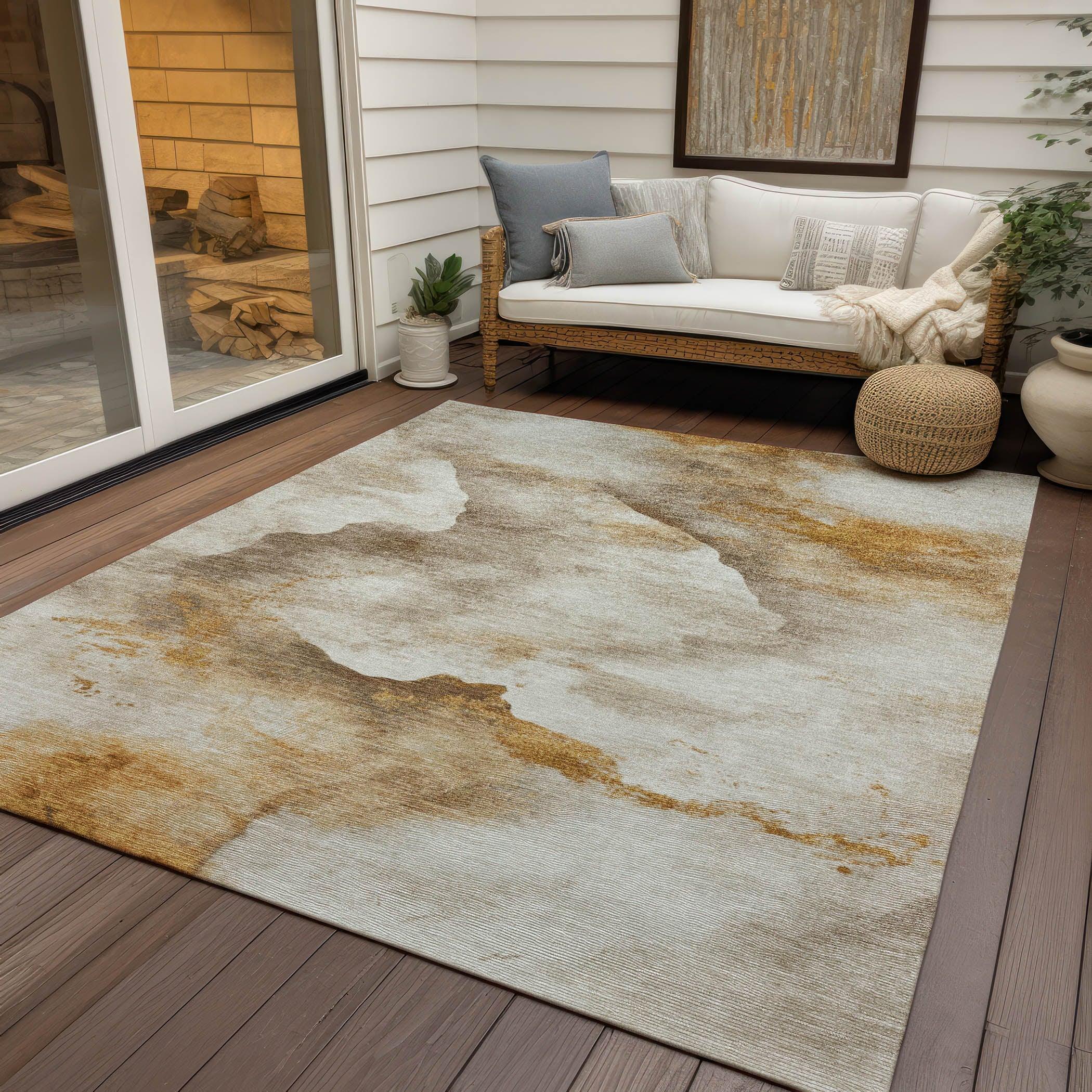 Addison Rugs Oelas Brown Washable Indoor-Outdoor Rug