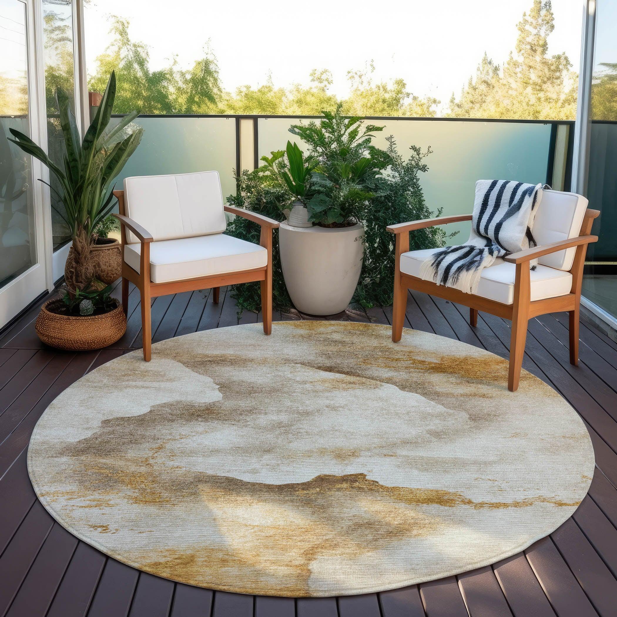 Addison Rugs Oelas Brown Washable Indoor-Outdoor Rug
