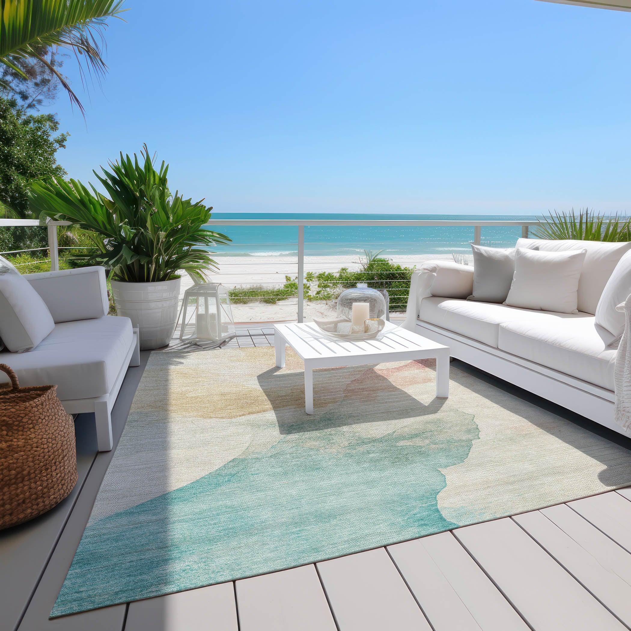 Addison Rugs Oelel Ivory Washable Indoor-Outdoor Rug
