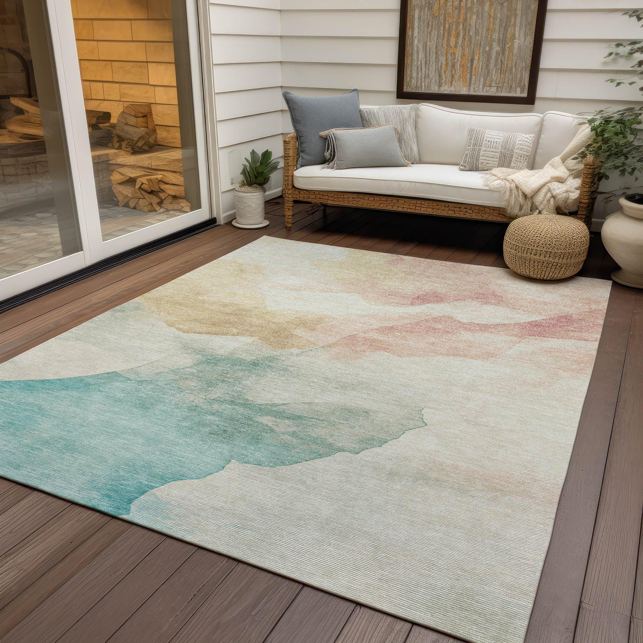 Addison Rugs Oelel Ivory Washable Indoor-Outdoor Rug