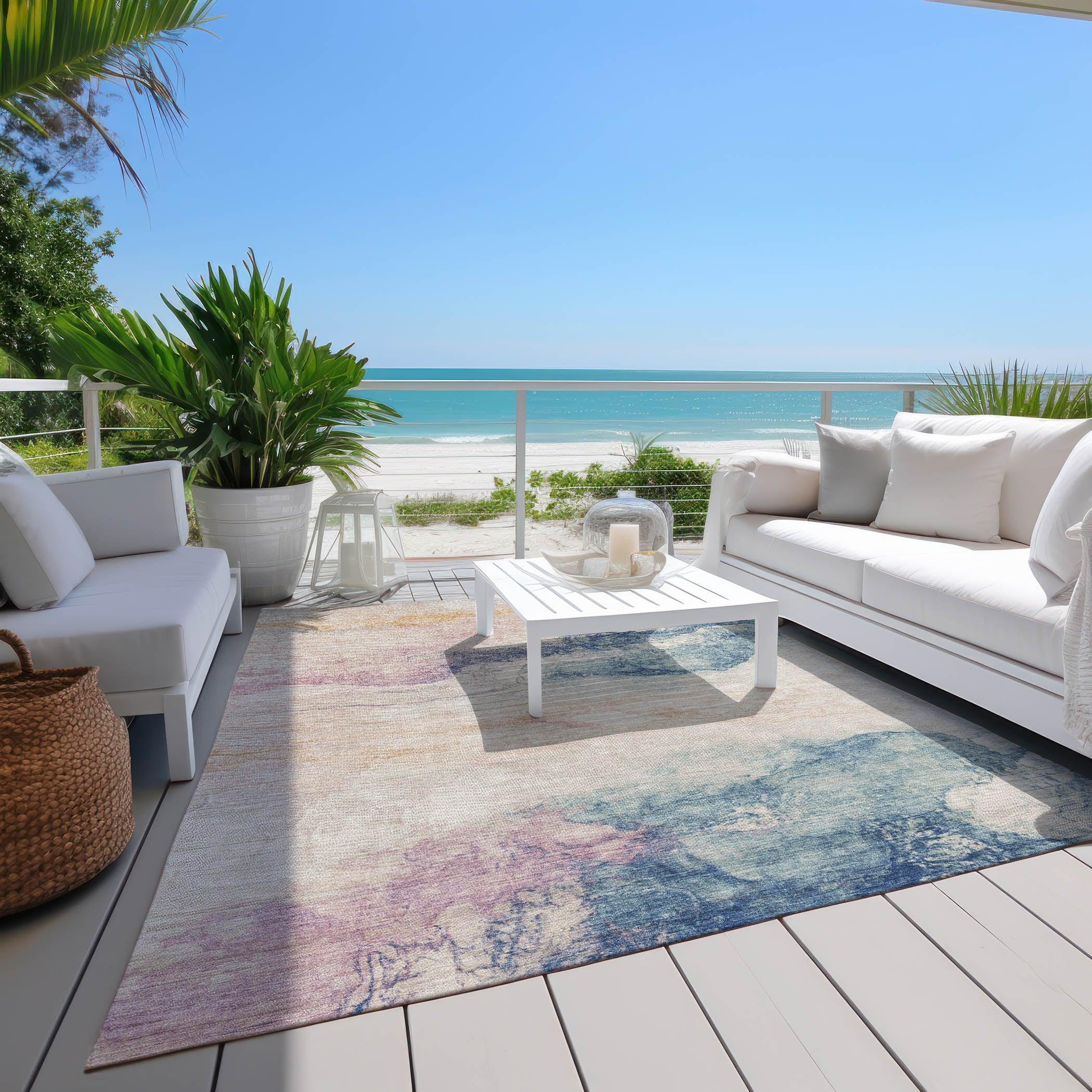 Addison Rugs Oelien Ivory Washable Indoor-Outdoor Rug