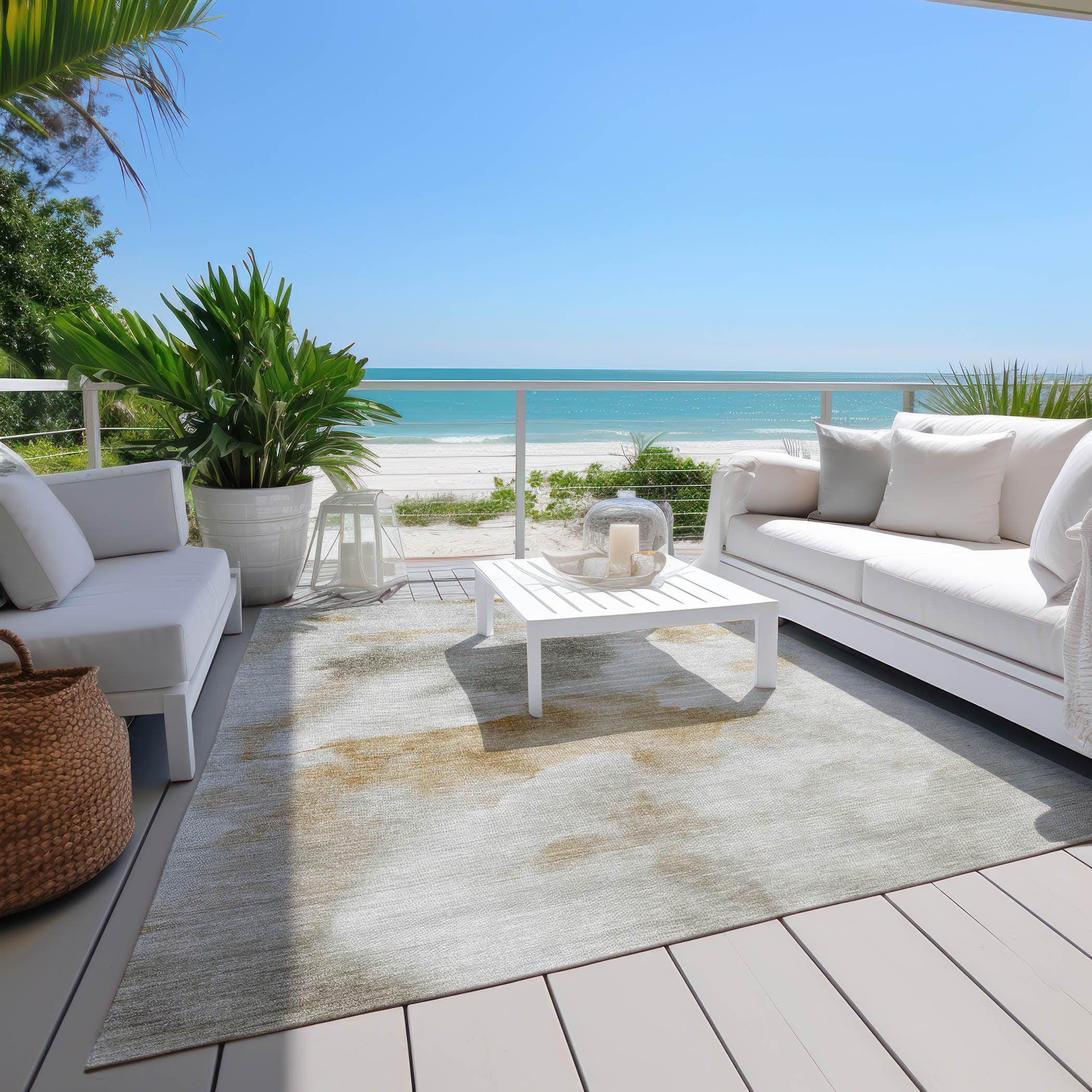 Addison Rugs Oelion Ivory Washable Indoor-Outdoor Rug