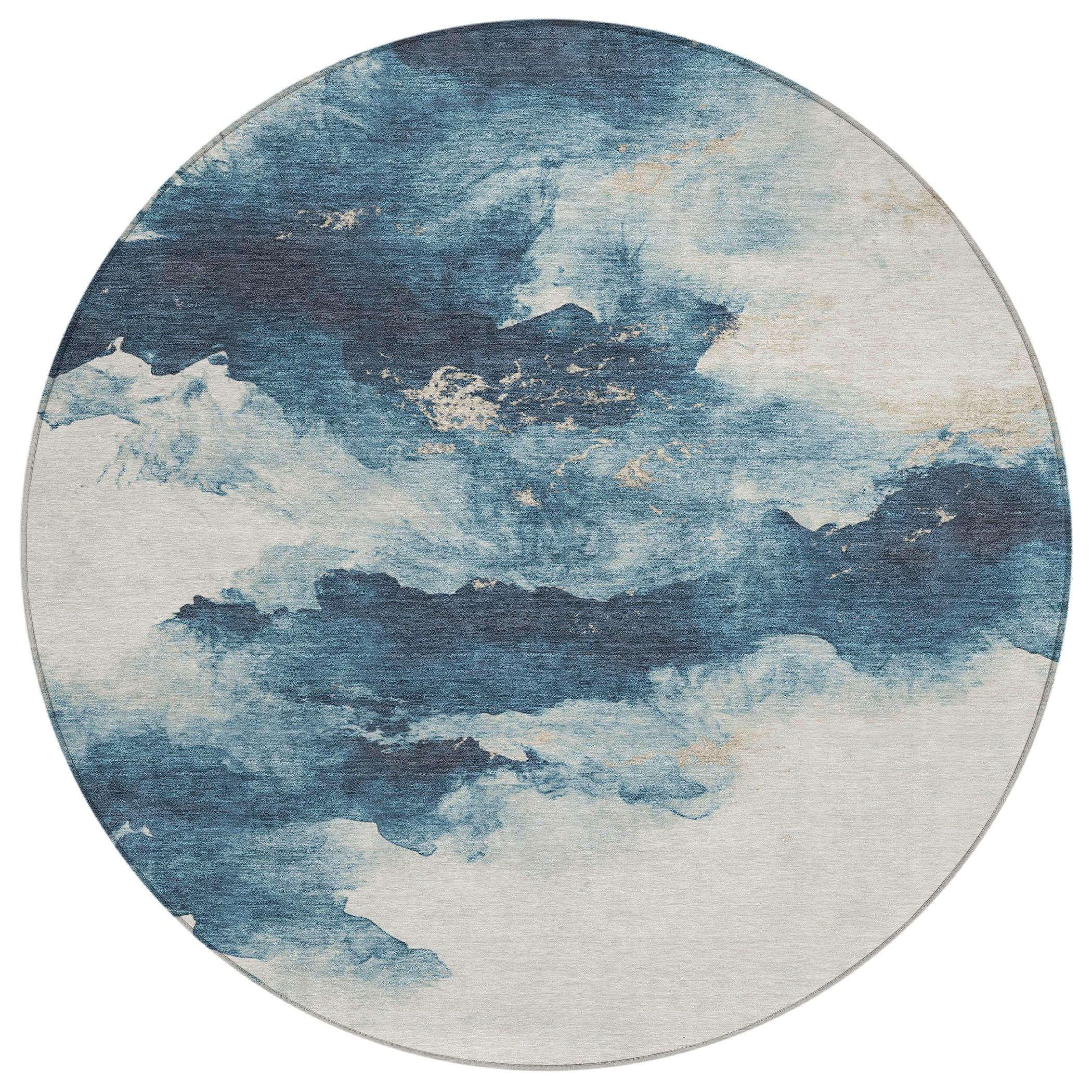 Addison Rugs Oelir Blue Washable Indoor-Outdoor Rug