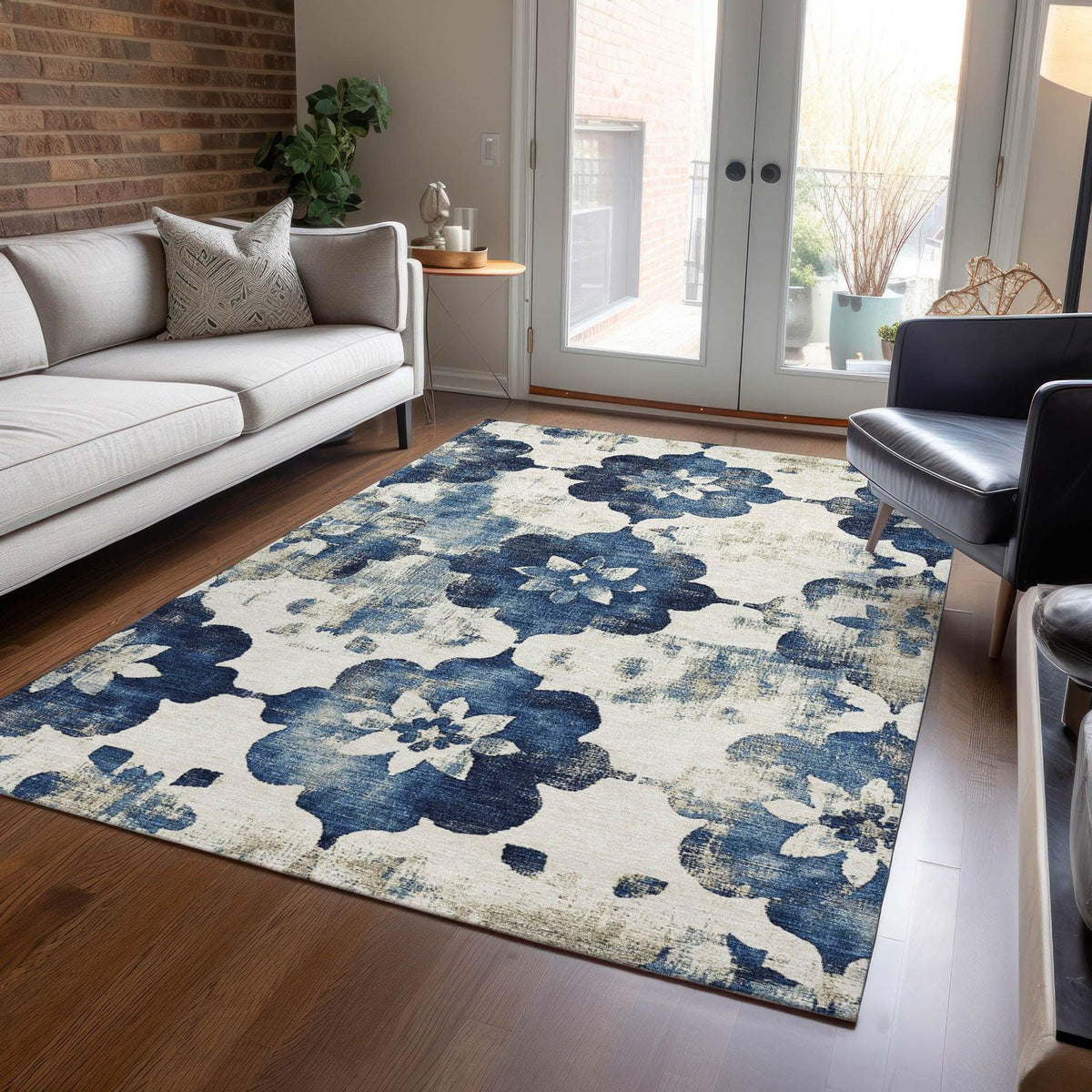 Addison Rugs Oelira Blue Washable Indoor-Outdoor Rug