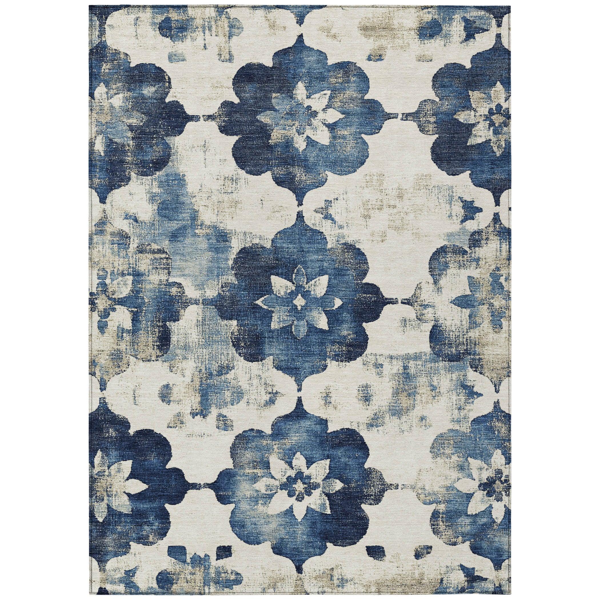 Addison Rugs Oelira Blue Washable Indoor-Outdoor Rug