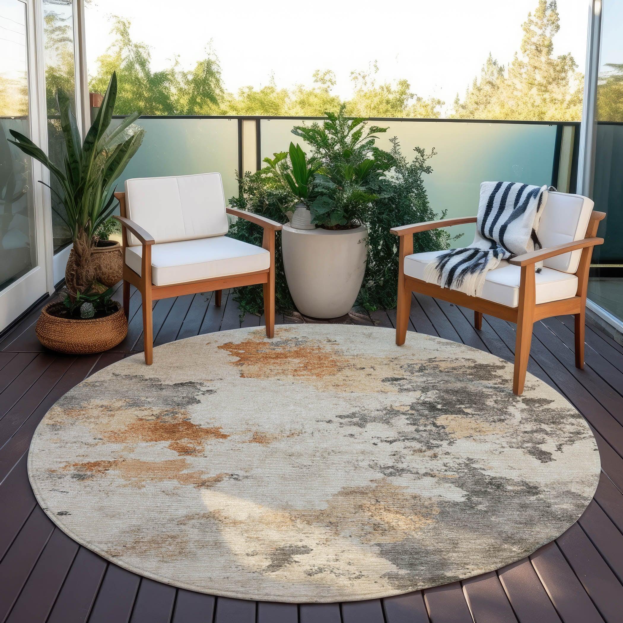 Addison Rugs Oelius Orange Washable Indoor-Outdoor Rug