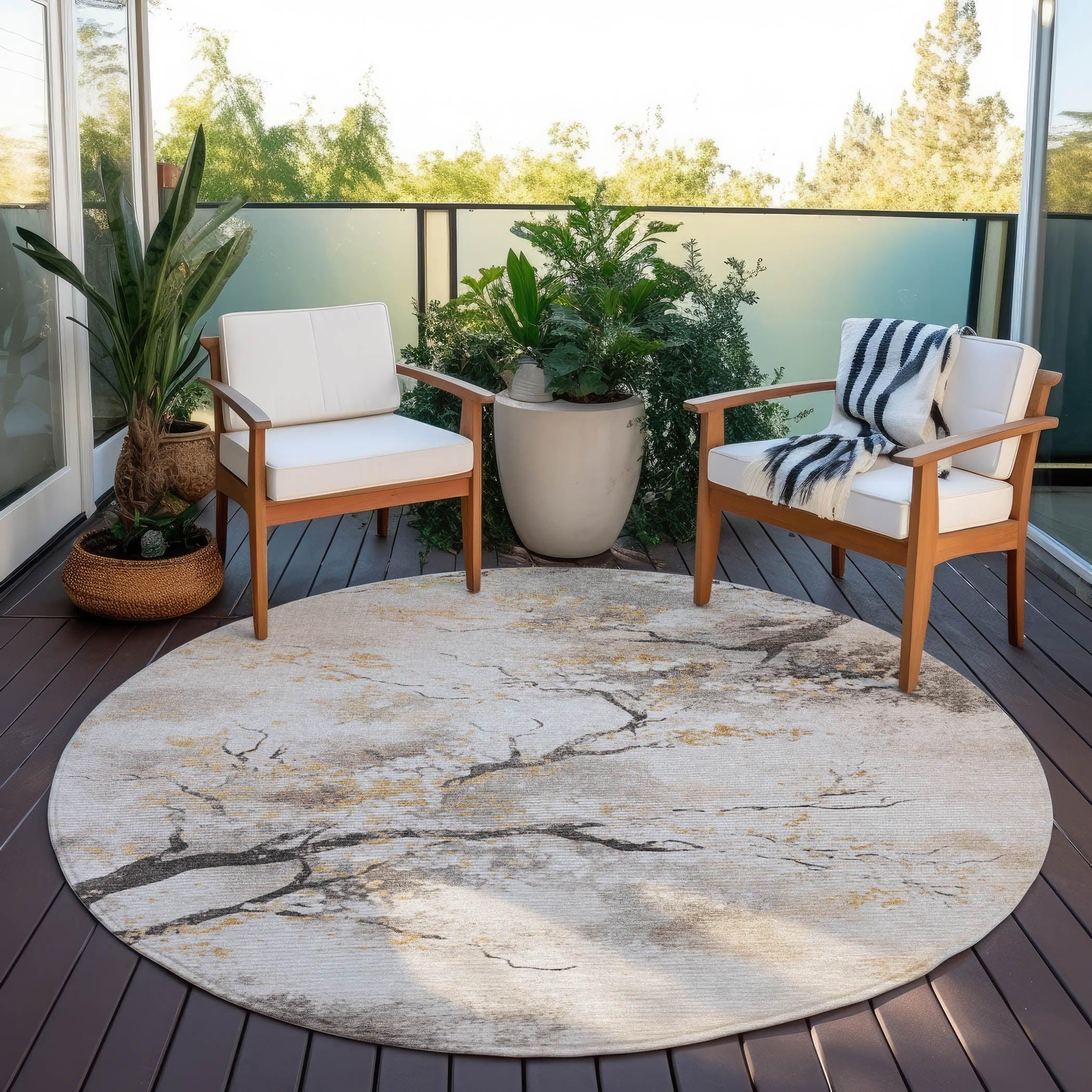 Addison Rugs Oelon Ivory Washable Indoor-Outdoor Rug