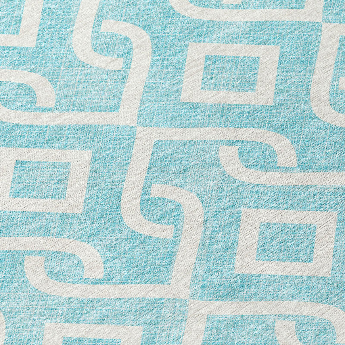 Addison Rugs Offset Stripes Aqua Washable Indoor-Outdoor Rug