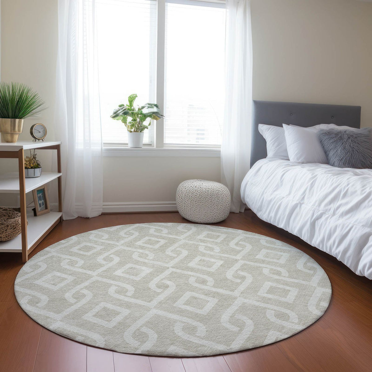 Addison Rugs Offset Stripes Beige Washable Indoor-Outdoor Rug