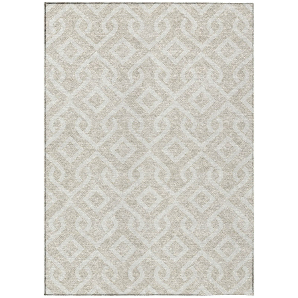 Addison Rugs Offset Stripes Beige Washable Indoor-Outdoor Rug