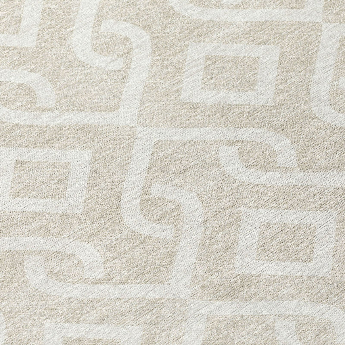 Addison Rugs Offset Stripes Beige Washable Indoor-Outdoor Rug