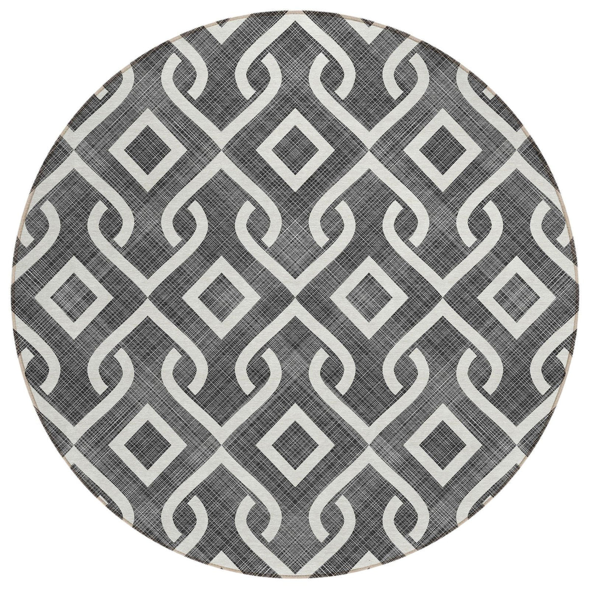 Addison Rugs Offset Stripes Black Washable Indoor-Outdoor Rug