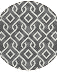Addison Rugs Offset Stripes Black Washable Indoor-Outdoor Rug