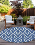 Addison Rugs Offset Stripes Blue Washable Indoor-Outdoor Rug