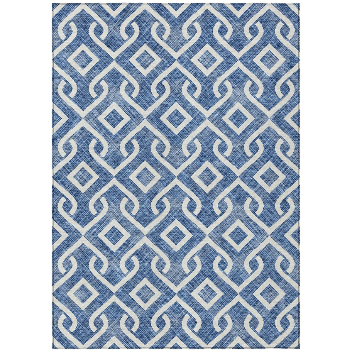 Addison Rugs Offset Stripes Blue Washable Indoor-Outdoor Rug