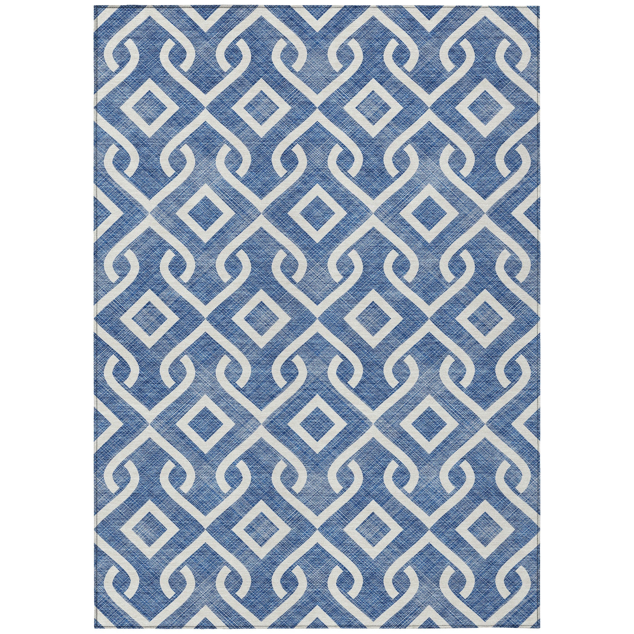 Addison Rugs Offset Stripes Blue Washable Indoor-Outdoor Rug