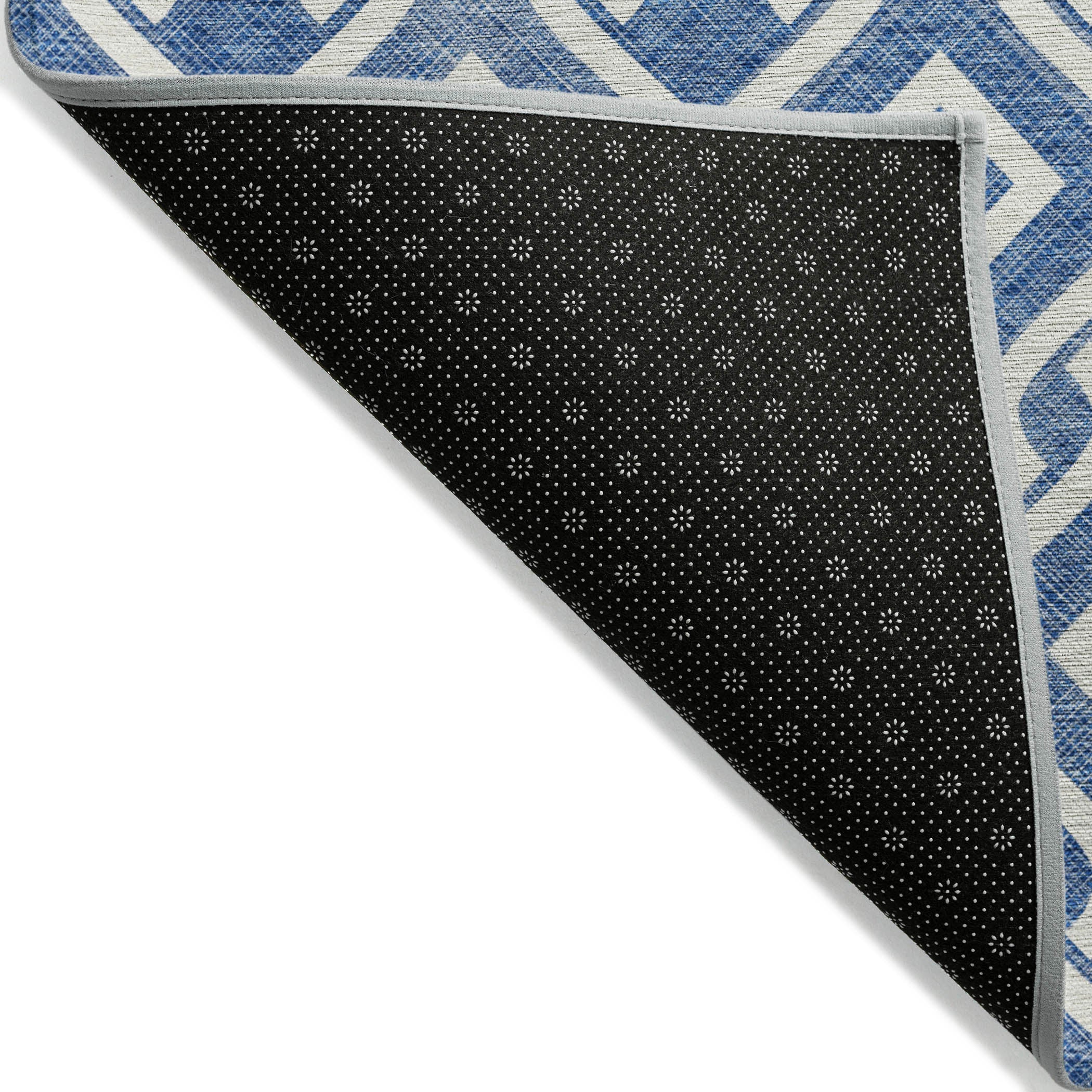 Addison Rugs Offset Stripes Blue Washable Indoor-Outdoor Rug
