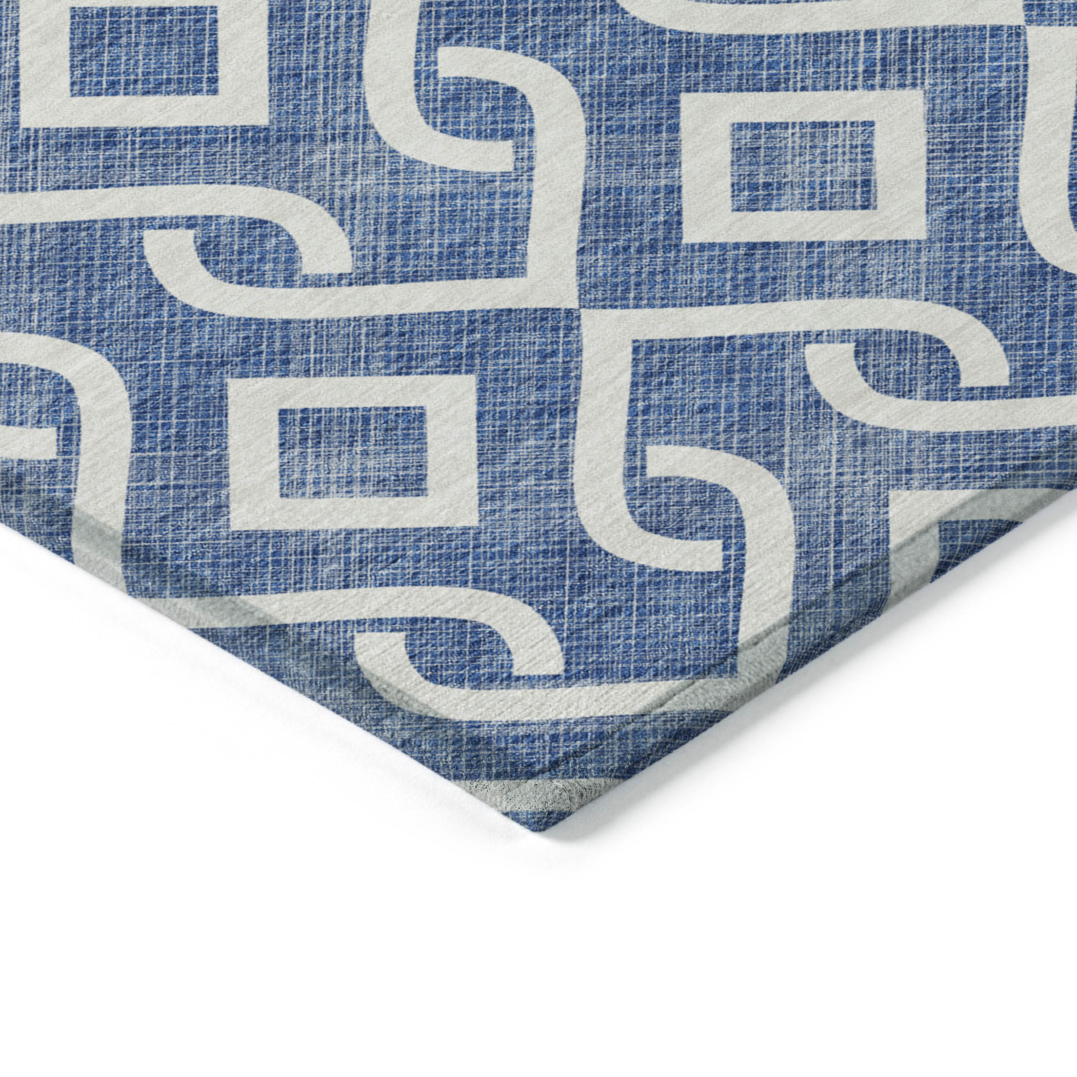 Addison Rugs Offset Stripes Blue Washable Indoor-Outdoor Rug