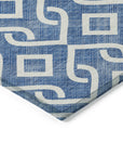 Addison Rugs Offset Stripes Blue Washable Indoor-Outdoor Rug