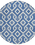 Addison Rugs Offset Stripes Blue Washable Indoor-Outdoor Rug