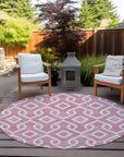 Addison Rugs Offset Stripes Blush Washable Indoor-Outdoor Rug