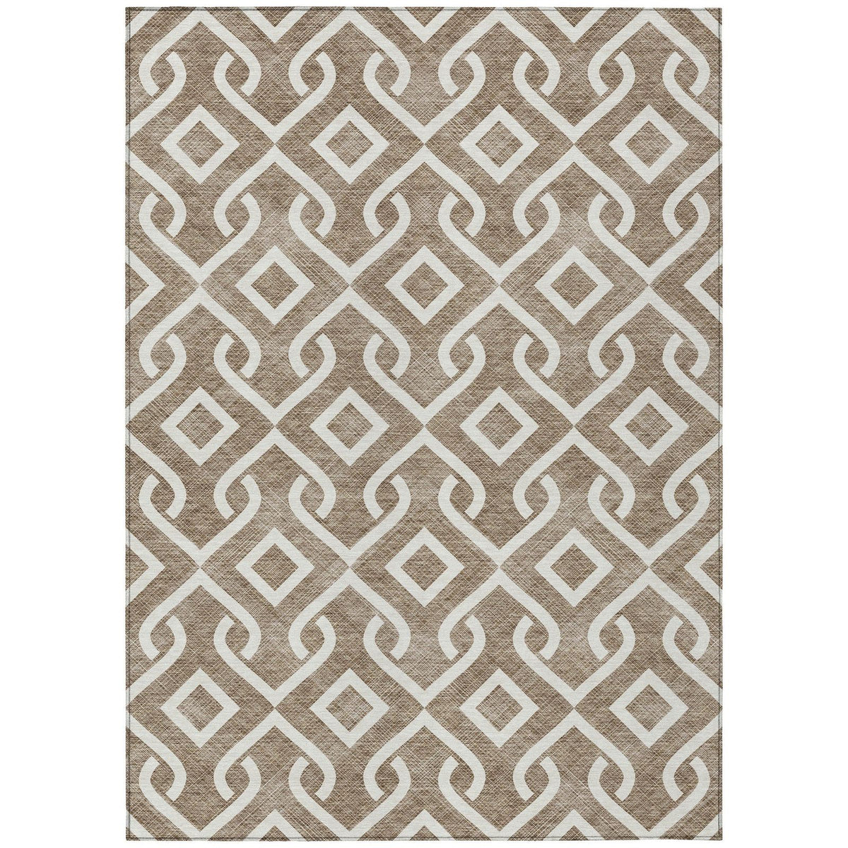 Addison Rugs Offset Stripes Brown Washable Indoor-Outdoor Rug