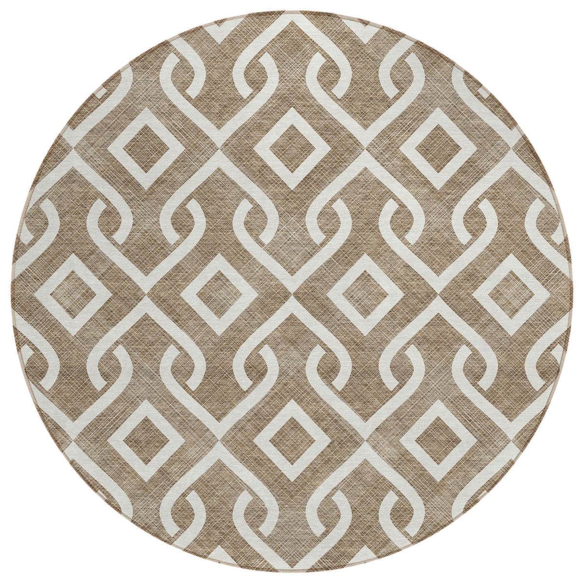 Addison Rugs Offset Stripes Brown Washable Indoor-Outdoor Rug