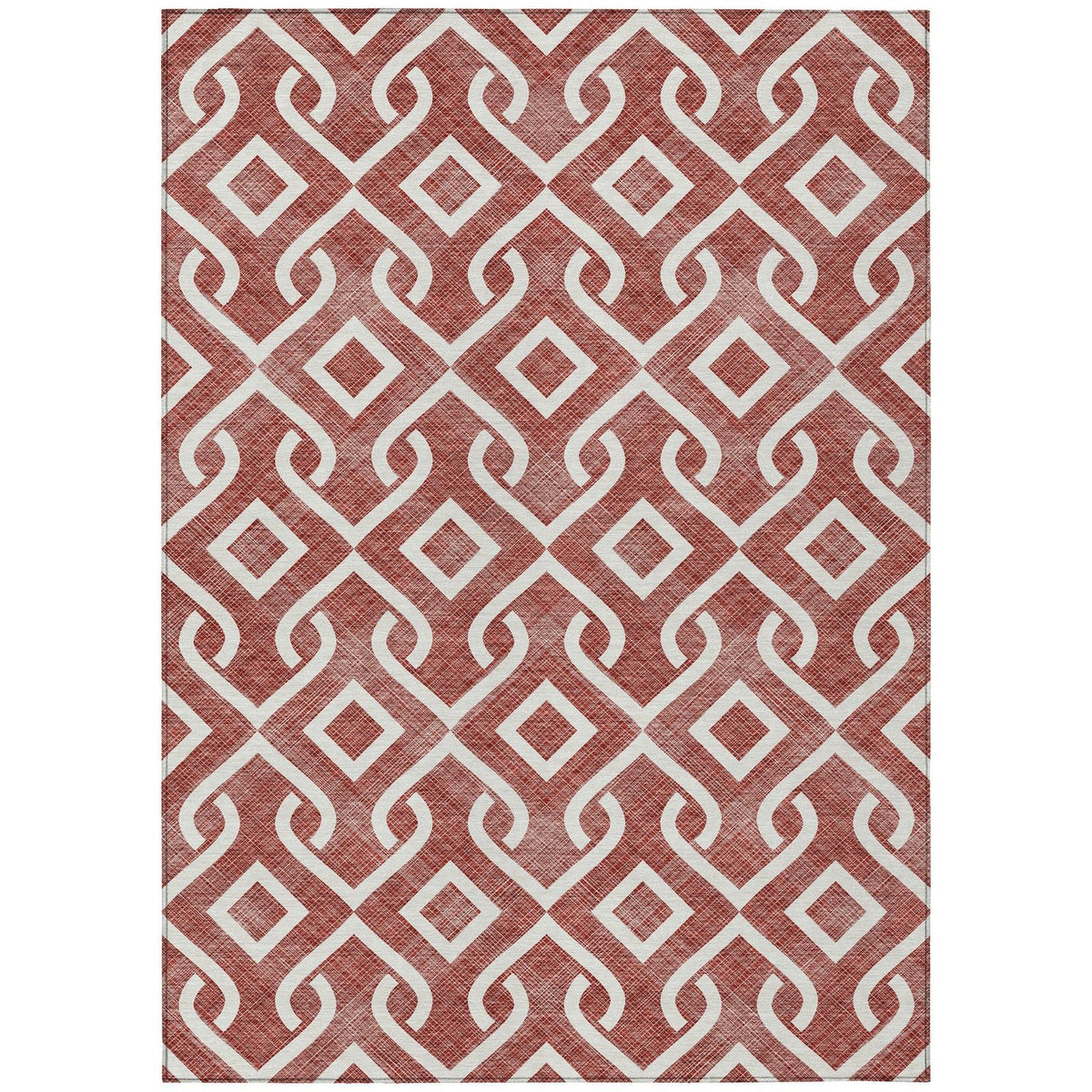 Addison Rugs Offset Stripes Burgundy Washable Indoor-Outdoor Rug