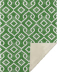 Addison Rugs Offset Stripes Emerald Indoor-Outdoor Rug with Matching Throw